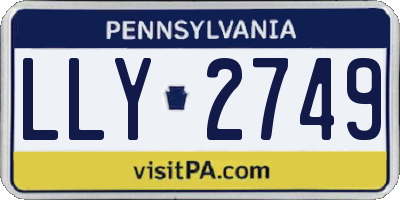 PA license plate LLY2749