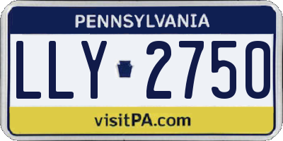 PA license plate LLY2750