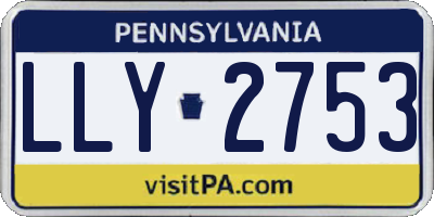 PA license plate LLY2753