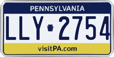 PA license plate LLY2754