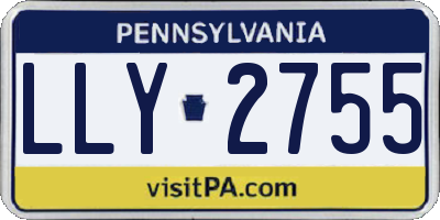 PA license plate LLY2755