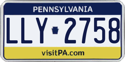 PA license plate LLY2758