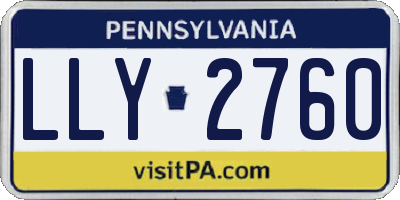 PA license plate LLY2760