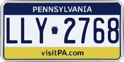 PA license plate LLY2768