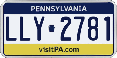 PA license plate LLY2781