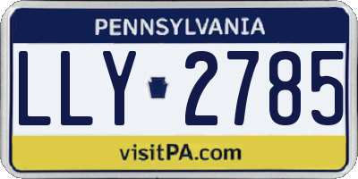 PA license plate LLY2785