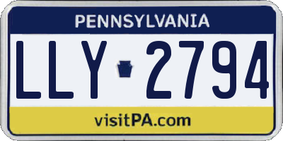 PA license plate LLY2794