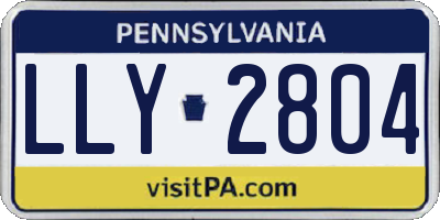 PA license plate LLY2804