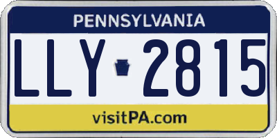 PA license plate LLY2815