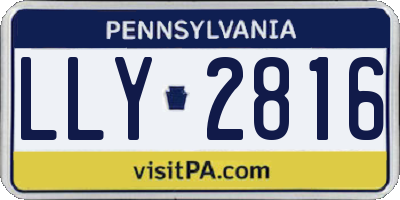 PA license plate LLY2816