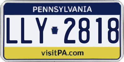 PA license plate LLY2818