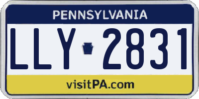 PA license plate LLY2831