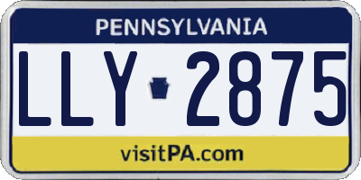 PA license plate LLY2875
