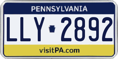 PA license plate LLY2892