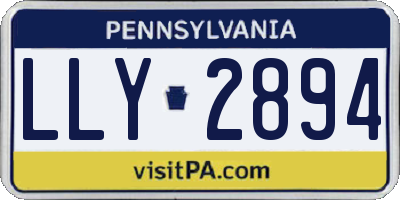 PA license plate LLY2894