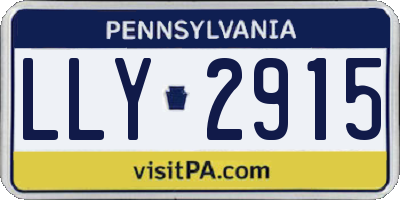 PA license plate LLY2915