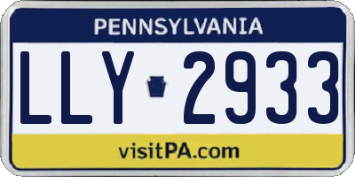 PA license plate LLY2933