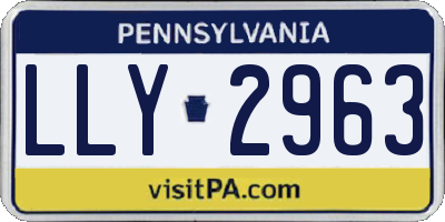 PA license plate LLY2963