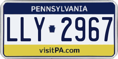 PA license plate LLY2967