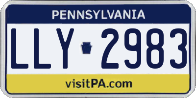 PA license plate LLY2983