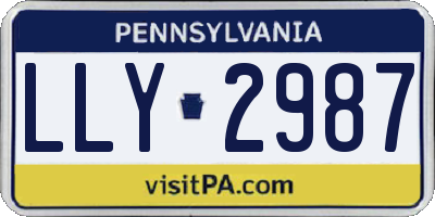 PA license plate LLY2987