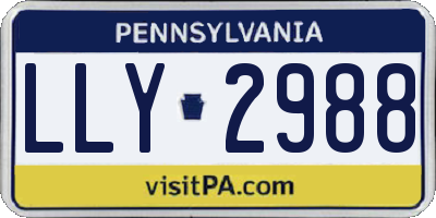 PA license plate LLY2988