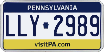 PA license plate LLY2989
