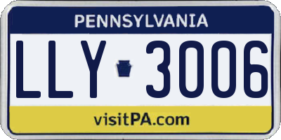 PA license plate LLY3006