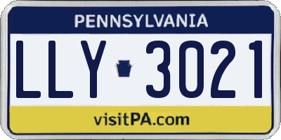 PA license plate LLY3021