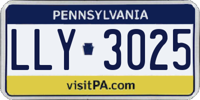 PA license plate LLY3025