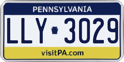 PA license plate LLY3029