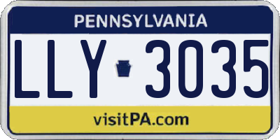 PA license plate LLY3035