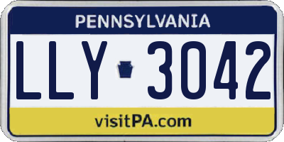 PA license plate LLY3042