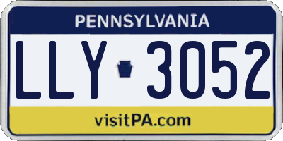 PA license plate LLY3052
