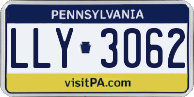 PA license plate LLY3062