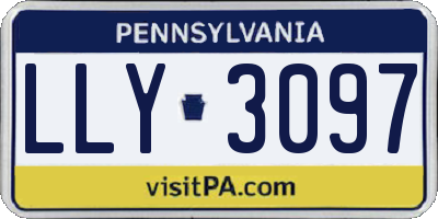 PA license plate LLY3097
