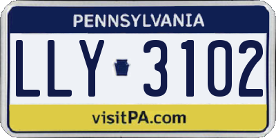 PA license plate LLY3102