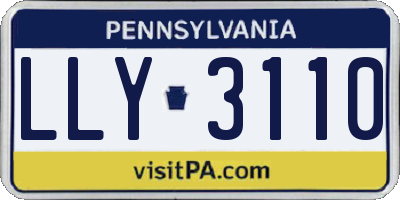 PA license plate LLY3110