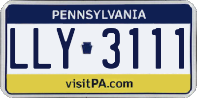 PA license plate LLY3111
