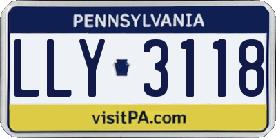 PA license plate LLY3118