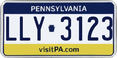 PA license plate LLY3123
