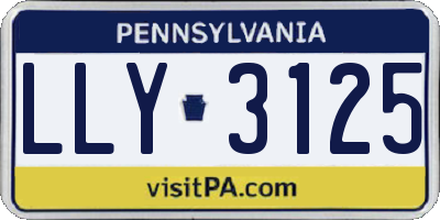 PA license plate LLY3125