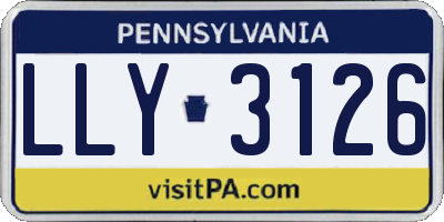PA license plate LLY3126