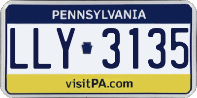 PA license plate LLY3135