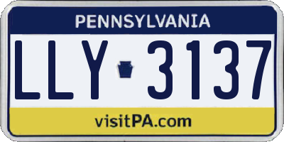 PA license plate LLY3137