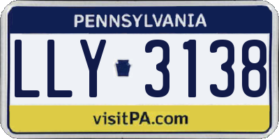 PA license plate LLY3138