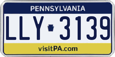 PA license plate LLY3139