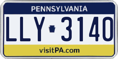PA license plate LLY3140