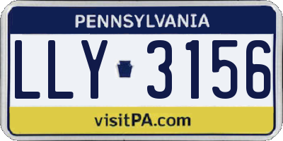 PA license plate LLY3156
