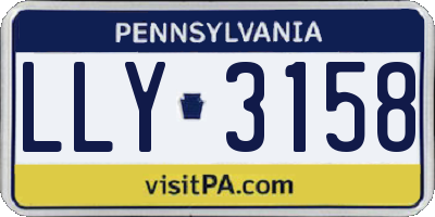 PA license plate LLY3158